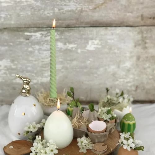 Beilisen 6 Pack 10 Inch Sage-Green Spiral Taper Candles Unscented Dripless for Home & Events thumbnail 2
