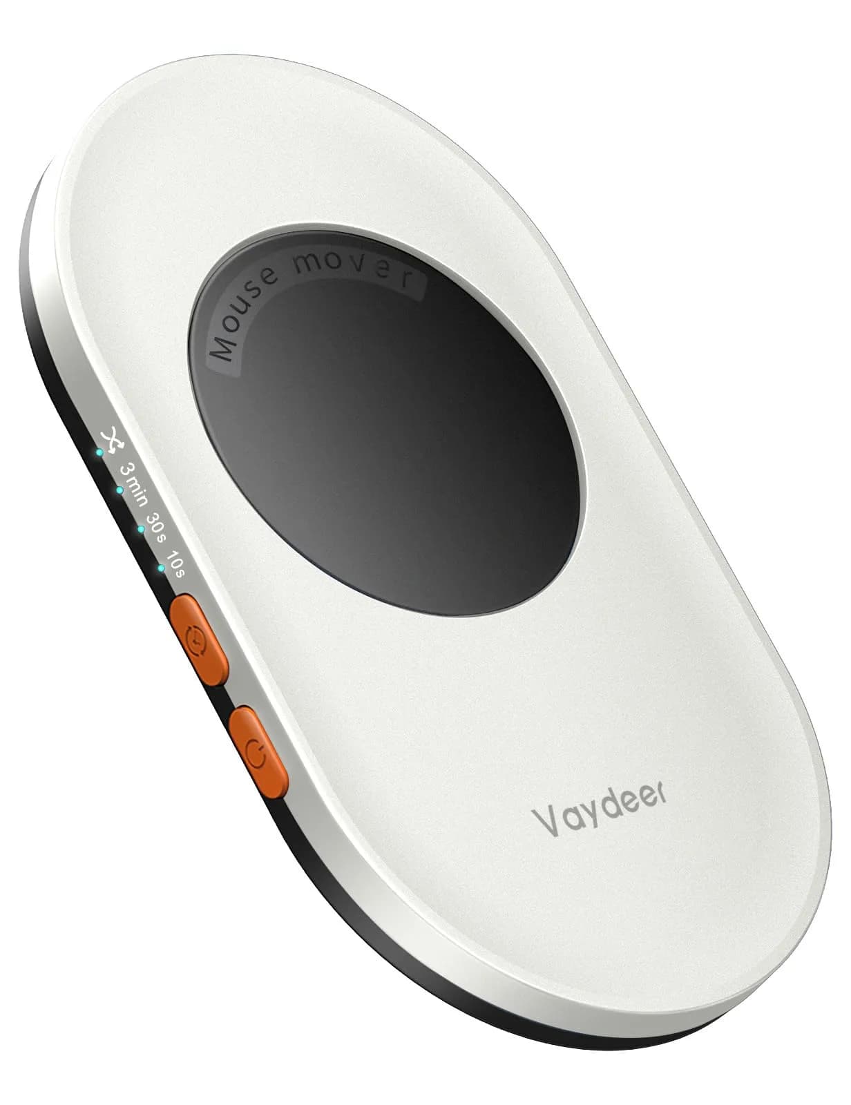 Vaydeer Ultra Slim Mouse Mover Air 3 Mouse Jiggler 105g (0.22 lb) | Keeps PC Active — Misty White / Button Control