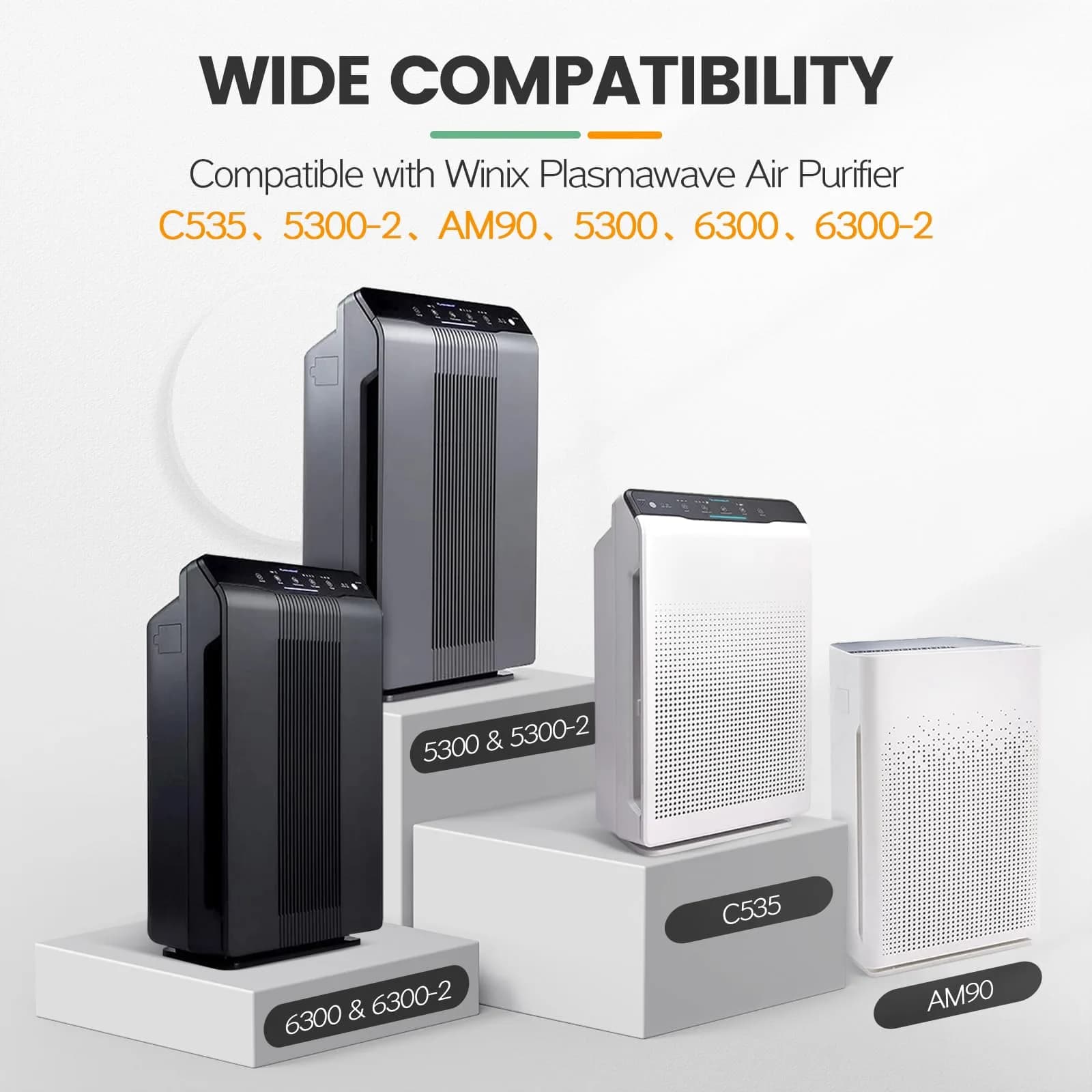 isinlive 115115 HEPA Replacement Filter A Size 21 for Winix Air Purifiers, 3 HEPA Filters + 3 Carbon Pre-Filters | Captures 99.97% of Particles - view 3