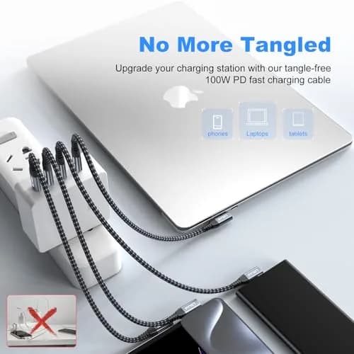 LDLrui Right Angle USB C Cable 1FT | 20Gbps Data, 4K Video, 100W PD thumbnail 5
