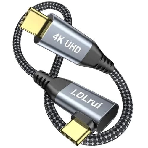LDLrui Right Angle USB C Cable 1FT | 20Gbps Data, 4K Video, 100W PD thumbnail 1