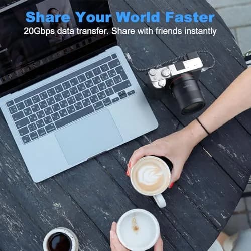 LDLrui Right Angle USB C Cable 1FT | 20Gbps Data, 4K Video, 100W PD thumbnail 3