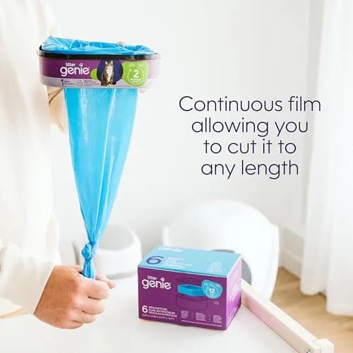 Litter Genie Standard Square Refill Bags 9-Pack, 126 ft Continuous Film | Odor Control for Cat Litter Waste thumbnail 7