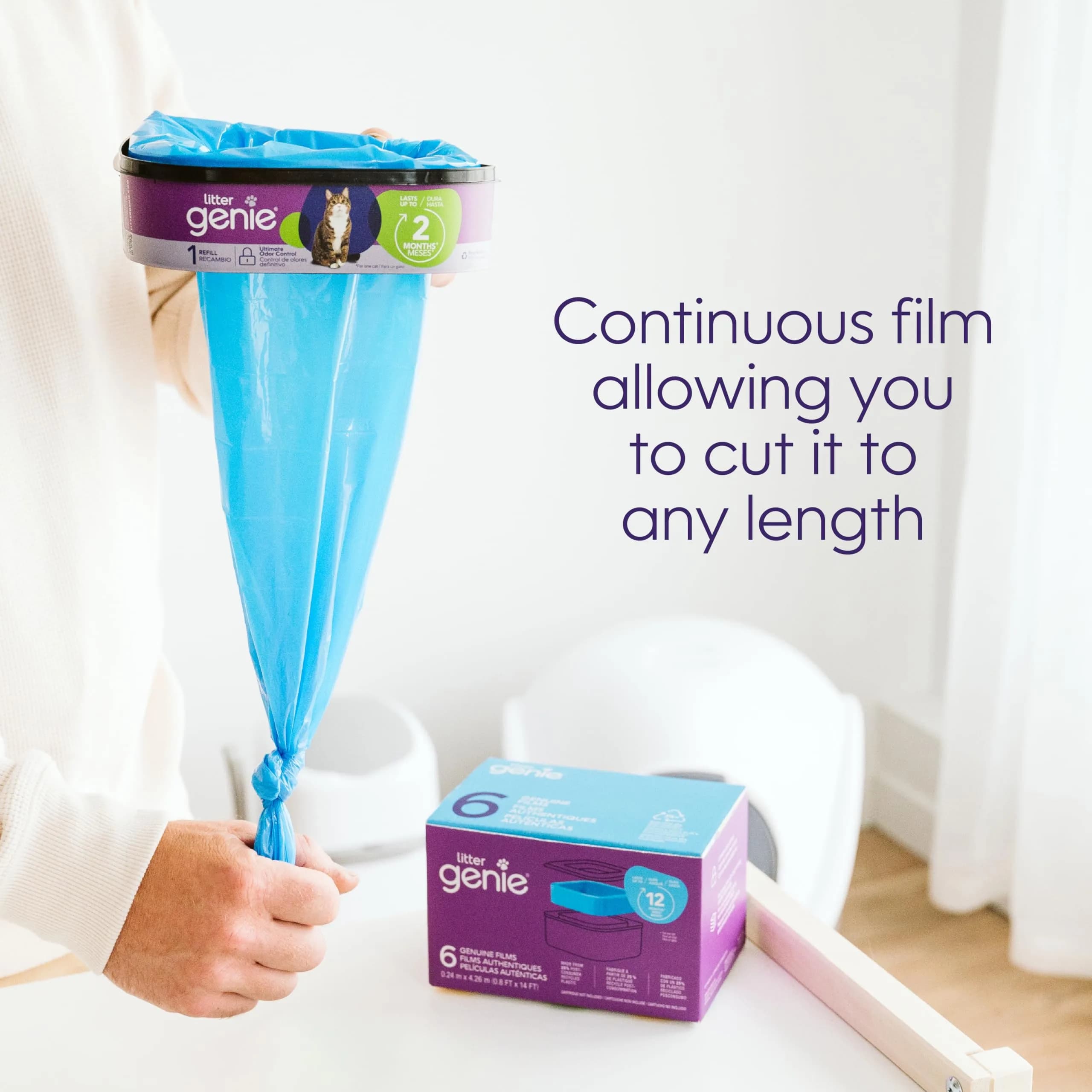 Litter Genie Standard Refill Bags, 6-Pack, 84 ft Continuous Film | Odor Control for Cat Litter Waste - view 7