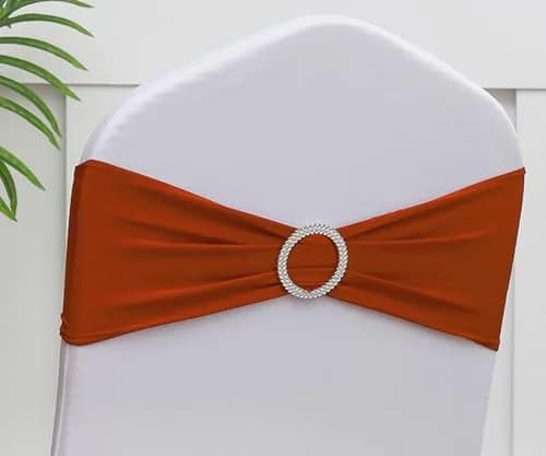 Gankar Terracotta Spandex Chair Sashes 50 Pack | Modern Style, Elastic Closure, 1.41 kg thumbnail 1