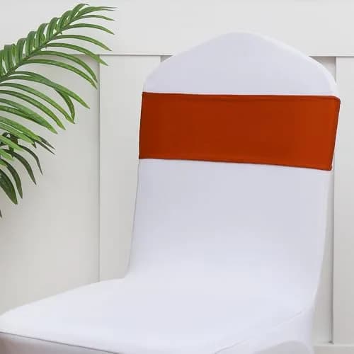 Gankar Terracotta Spandex Chair Sashes 50 Pack | Modern Style, Elastic Closure, 1.41 kg thumbnail 4