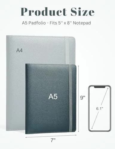 Mymazn Junior A5 Padfolio Grey Green | Fits 5x8 Inch Writing Pads, 7.4 x 9.3 Inches thumbnail 2