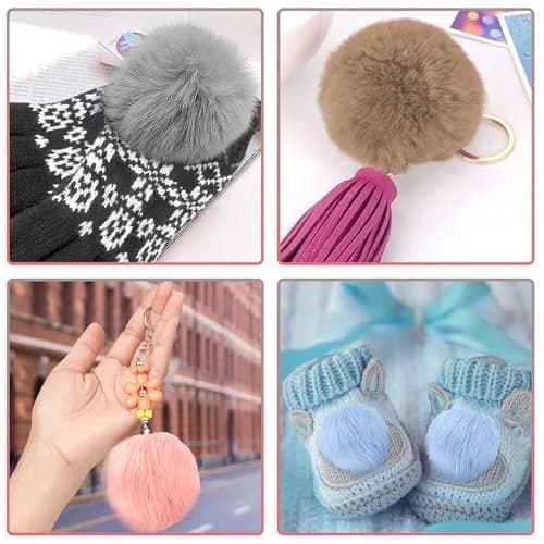 SIQUK 20 Pieces Faux Fur Pom Pom Balls 10 cm (3.94 in) | DIY Craft Accessories thumbnail 6