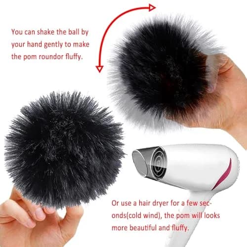 SIQUK 20 Pieces Faux Fur Pom Pom Balls 10 cm (3.94 in) | DIY Craft Accessories thumbnail 3