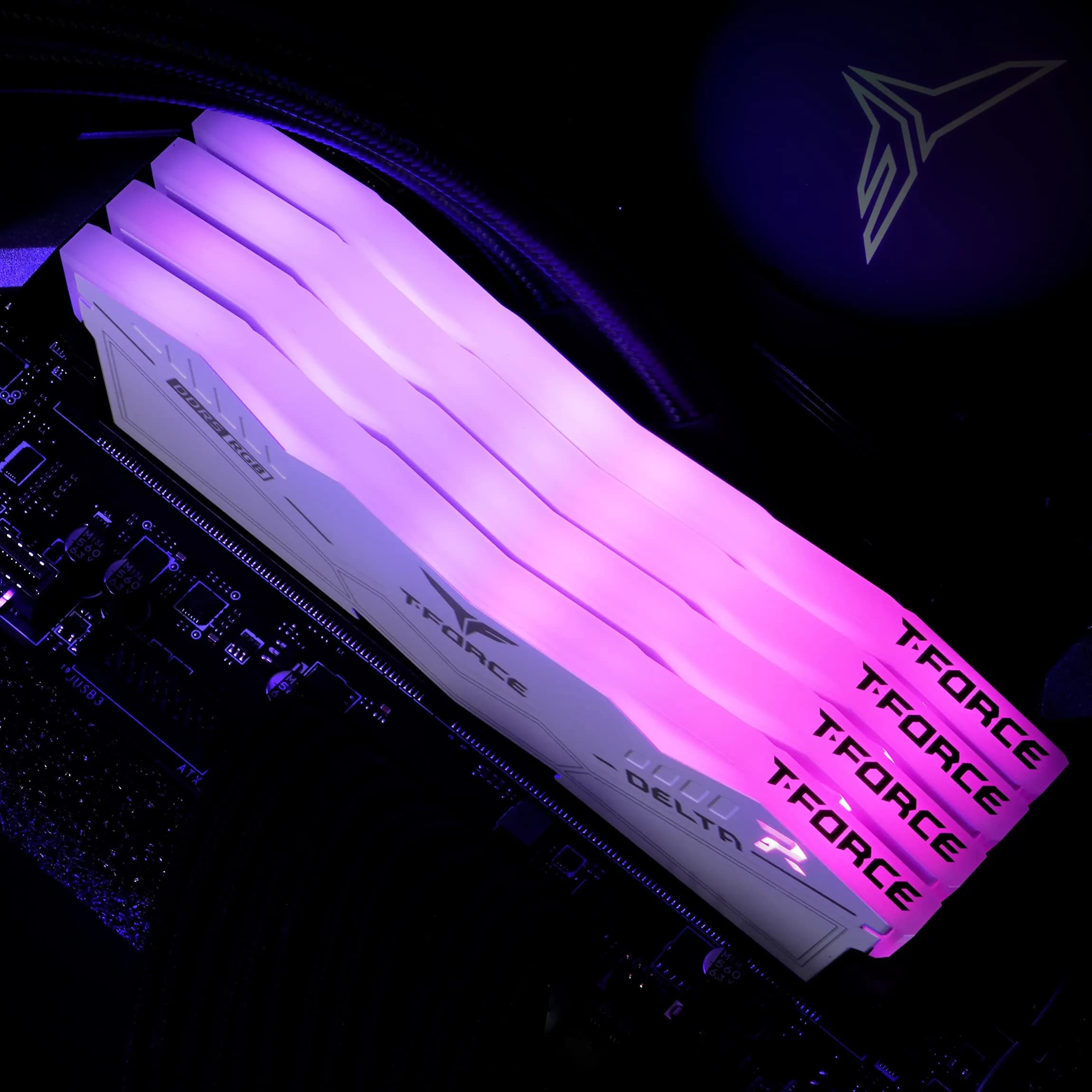 TEAMGROUP T-Force Delta RGB DDR5 RAM 32GB (2x16GB) 6000MHz White | High-Speed Desktop Memory Module - view 3