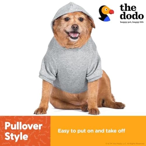 The Dodo Heather Gray ‘Sundays’ Hoodie for Dogs, Size Medium | Cozy, Easy-On Pullover with Leash Hole (110 characters) thumbnail 3