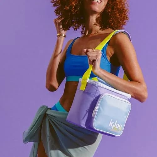 Igloo Lilac Breeze Retro Square Lunch Bag | Insulated, Holds 9 Cans, Stylish & Portable (70-120c) thumbnail 4
