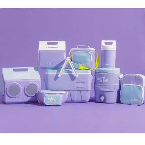 Igloo Lilac Breeze Retro Square Lunch Bag | Insulated, Holds 9 Cans, Stylish & Portable (70-120c) thumbnail 9