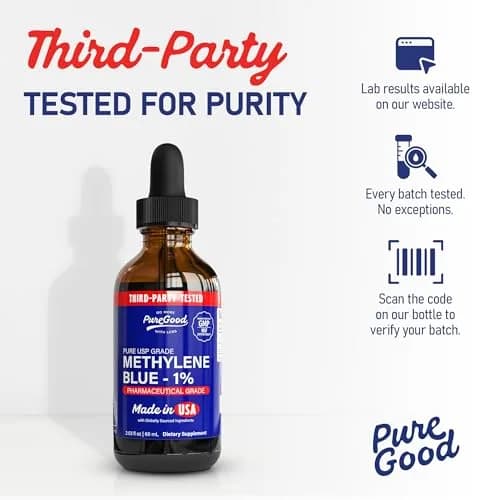 PureGood Methylene Blue 1% Liquid 60mL (2.03 fl oz) | USP-Grade, Third-Party Tested thumbnail 2
