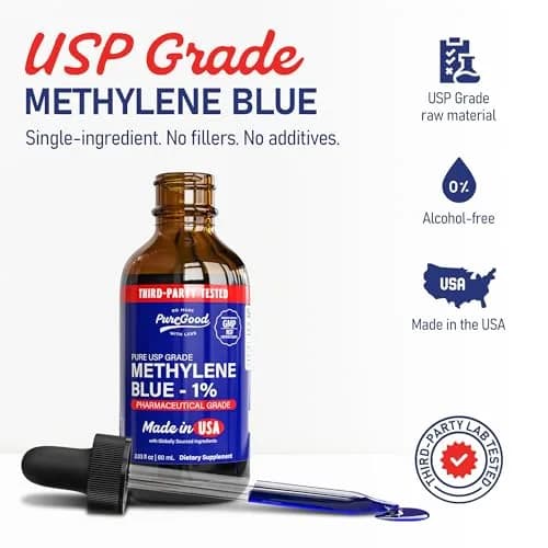 PureGood Methylene Blue 1% Liquid 60mL (2.03 fl oz) | USP-Grade, Third-Party Tested thumbnail 3
