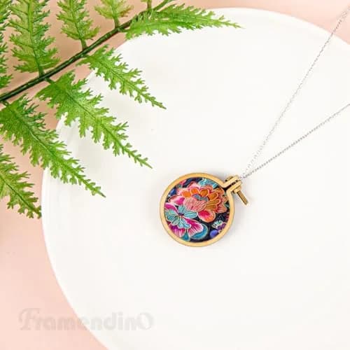 Framendino Mini Wood Embroidery Hoops 1.38x1.18 Inch (10 Pack) | DIY Pendant Keychain Frames thumbnail 5