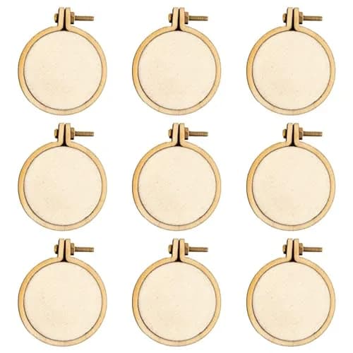 Framendino Mini Wood Embroidery Hoops 1.38x1.18 Inch (10 Pack) | DIY Pendant Keychain Frames thumbnail 1