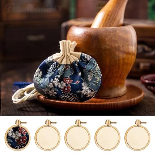 Framendino Mini Wood Embroidery Hoops 1.38x1.18 Inch (10 Pack) | DIY Pendant Keychain Frames thumbnail 7