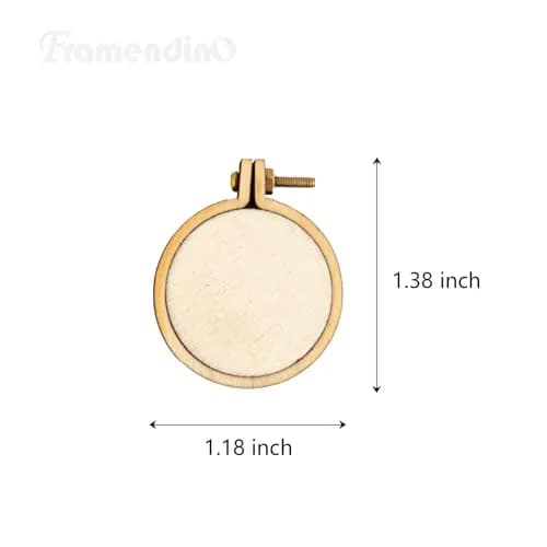 Framendino Mini Wood Embroidery Hoops 1.38x1.18 Inch (10 Pack) | DIY Pendant Keychain Frames thumbnail 2