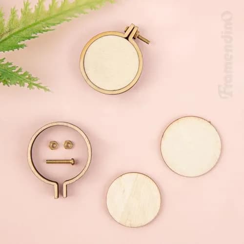 Framendino Mini Wood Embroidery Hoops 1.38x1.18 Inch (10 Pack) | DIY Pendant Keychain Frames thumbnail 3