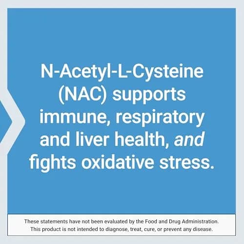 Life Extension N-Acetyl-L-Cysteine (NAC) 600 mg Capsules | Immune, Liver & Respiratory Support thumbnail 5