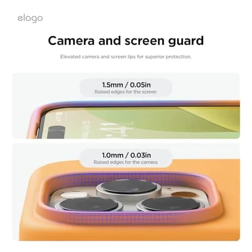 elago Premium Liquid Silicone Case for iPhone 16 Pro Orange | Full Body Shockproof Slim Cover thumbnail 5