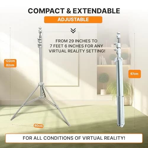 Skywin VR Tripod Stand for HTC Vive Base Station - 2 Adjustable Stands | Universal Sensor Support, Foldable & Telescopic thumbnail 5