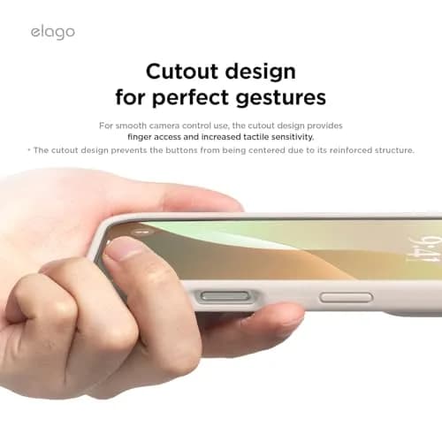 elago Premium Liquid Silicone Case for iPhone 16 Pro Stone | Full Body Shockproof Slim Cover thumbnail 6