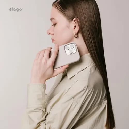 elago Premium Liquid Silicone Case for iPhone 16 Pro Stone | Full Body Shockproof Slim Cover thumbnail 9