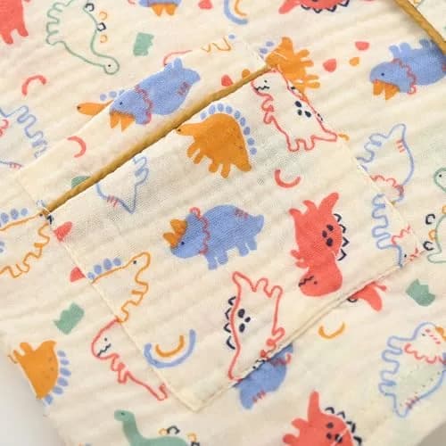 BINIDUCKLING Kids Pajamas Boys Button Up Short Pjs 6-7 Years Dinosaurs | Fluffy Cotton Summer Sleepwear thumbnail 4