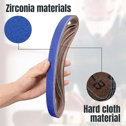 POWERTEC 1x30 Sanding Belts 100 Grit Zirconia | Heavy Duty, Long-Lasting Abrasive for Wood & Metal thumbnail 4