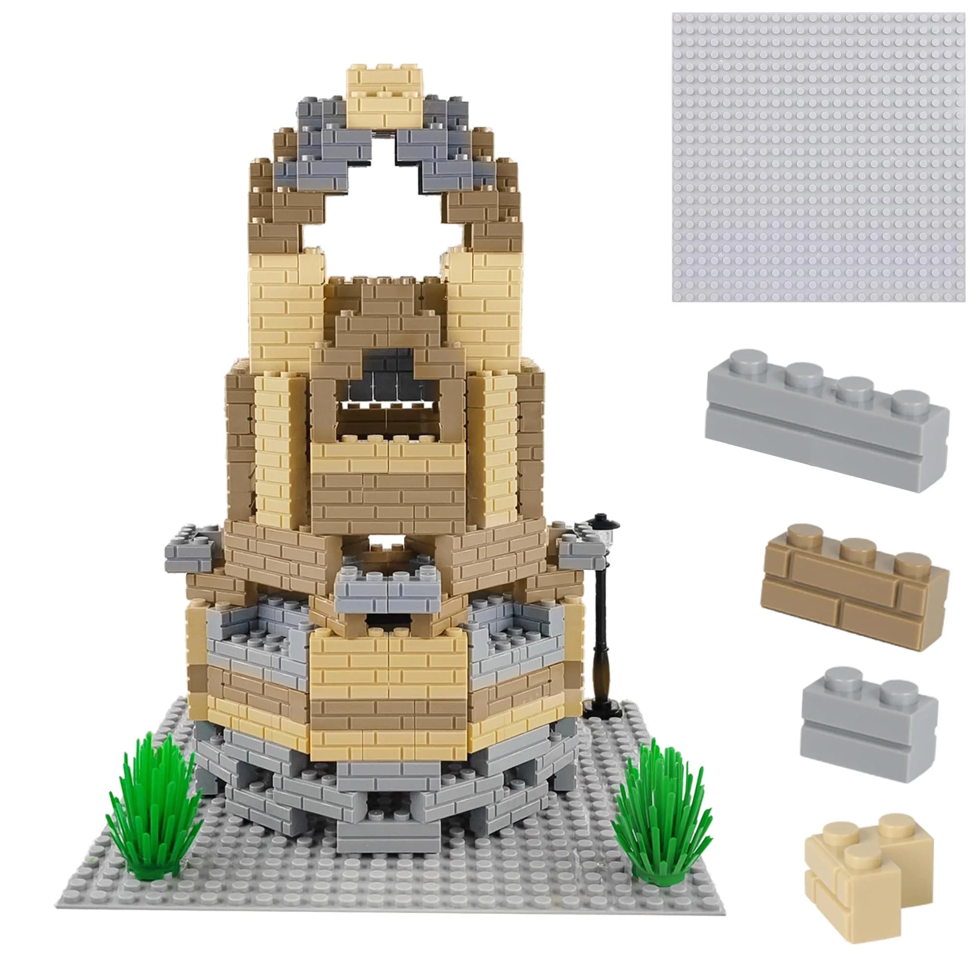 ekuzi Masonry Profile Building Bricks Set, 218 pcs | Compatible with Major Brands, Educational Toy for Kids 6+