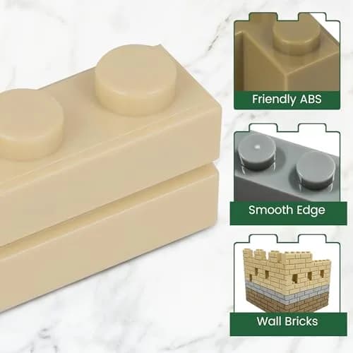 ekuzi Masonry Profile Building Bricks Set, 218 pcs | Compatible with Major Brands, Educational Toy for Kids 6+ thumbnail 6