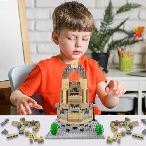ekuzi Masonry Profile Building Bricks Set, 218 pcs | Compatible with Major Brands, Educational Toy for Kids 6+ thumbnail 7