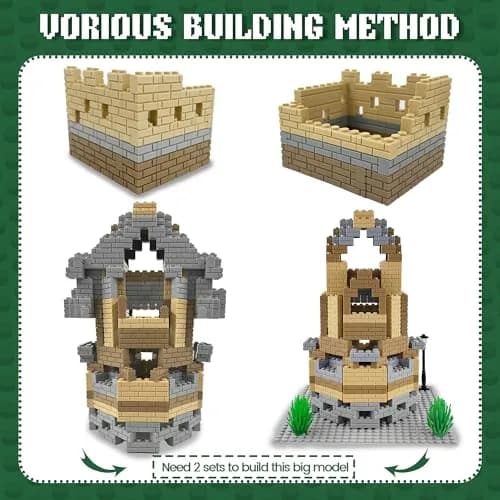 ekuzi Masonry Profile Building Bricks Set, 218 pcs | Compatible with Major Brands, Educational Toy for Kids 6+ thumbnail 2