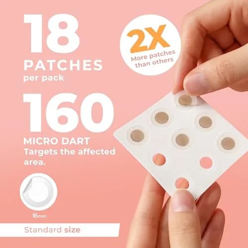 PatchRx Micro Needle Pimple Patch 18 Count | Hydrocolloid Micropoint Acne Treatment thumbnail 2