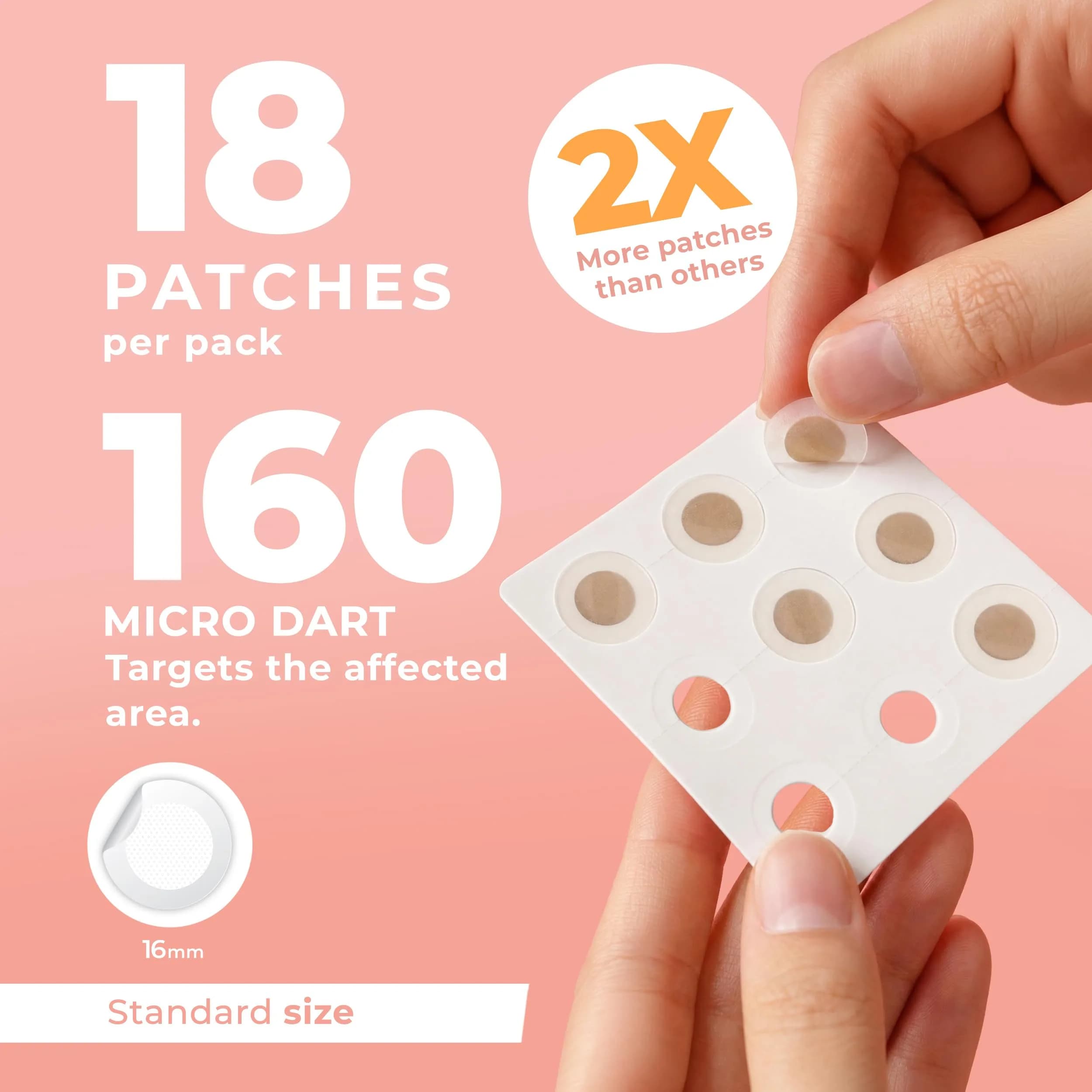PatchRx Micro Needle Pimple Patch 18 Count | Hydrocolloid Micropoint Acne Treatment - view 2