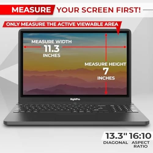 SightPro Magnetic Laptop Privacy Screen 13.3 Inch 16:10 | Patented Removable Filter thumbnail 2