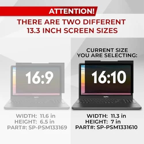 SightPro Magnetic Laptop Privacy Screen 13.3 Inch 16:10 | Patented Removable Filter thumbnail 3