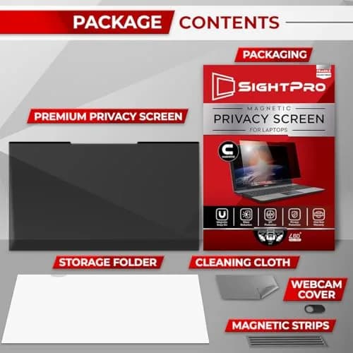 SightPro Magnetic Laptop Privacy Screen 13.3 Inch 16:9 | Patented Removable Filter Shield thumbnail 7