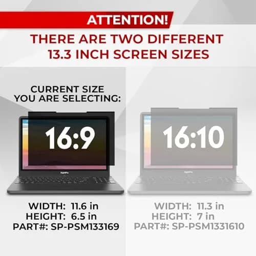 SightPro Magnetic Laptop Privacy Screen 13.3 Inch 16:9 | Patented Removable Filter Shield thumbnail 3
