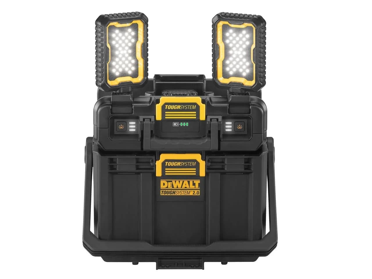 DEWALT Tough System 2.0 LED Light Box | Portable Tool Storage with 4000 Lumens, Adjustable & Compatible with DEWALT Batteries — Black