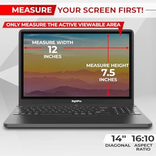 SightPro Magnetic Laptop Privacy Screen 14.1 Inch 16:10 | Patented Removable Filter for Secure Viewing thumbnail 2