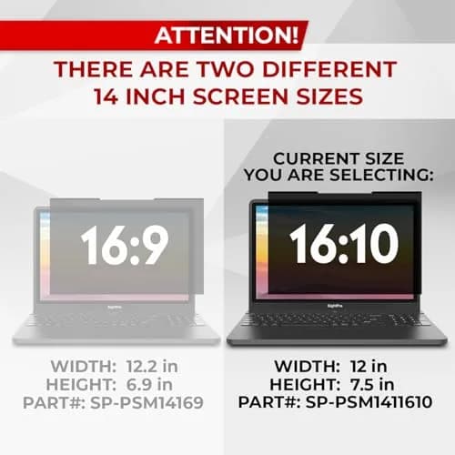 SightPro Magnetic Laptop Privacy Screen 14.1 Inch 16:10 | Patented Removable Filter for Secure Viewing thumbnail 3