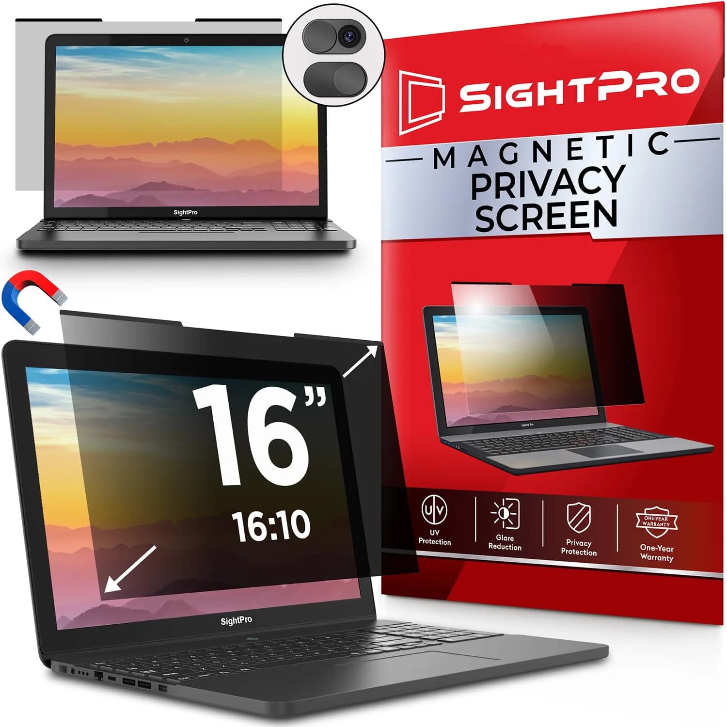 SightPro Magnetic Laptop Privacy Screen 16 Inch 16:10 | Patented Removable Filter