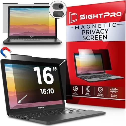 SightPro Magnetic Laptop Privacy Screen 16 Inch 16:10 | Patented Removable Filter thumbnail 1