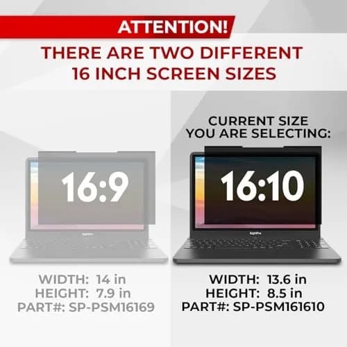 SightPro Magnetic Laptop Privacy Screen 16 Inch 16:10 | Patented Removable Filter thumbnail 3