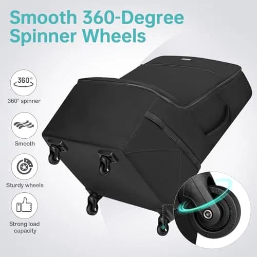 YOREPEK Padded Car Seat Travel Bag for Airplane with Wheels | Durable, Water-Resistant, Fits Most Convertible Car Seats thumbnail 2