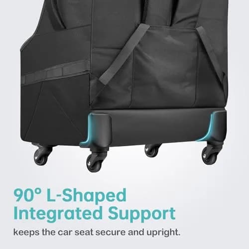 YOREPEK Padded Car Seat Travel Bag for Airplane with Wheels | Durable, Water-Resistant, Fits Most Convertible Car Seats thumbnail 3