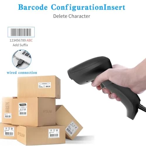 Symcode MJ-4590L 1D Wired Laser Barcode Scanner with Stand | Reads Damaged & Screen Codes thumbnail 5